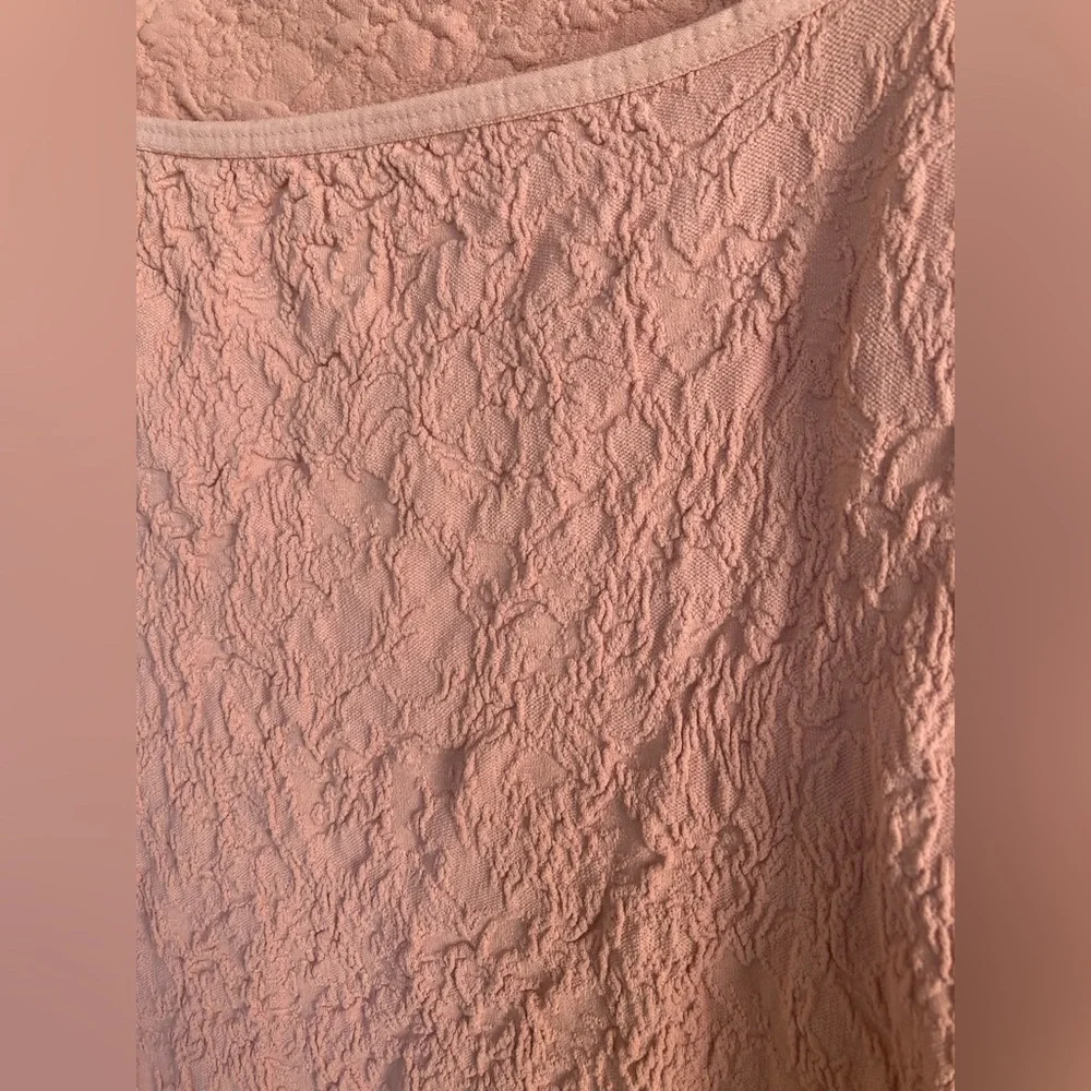 Free People Smoke Rose Have It All Pink Floral Crinkle Long Sleeve Textured Top